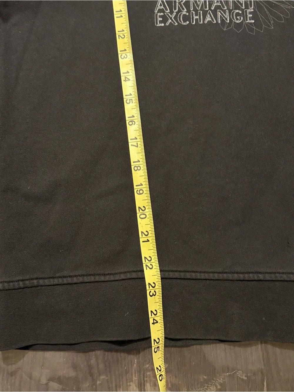 Armani Exchange Men's Charcoal Black Crewneck with Eagle Embroidery